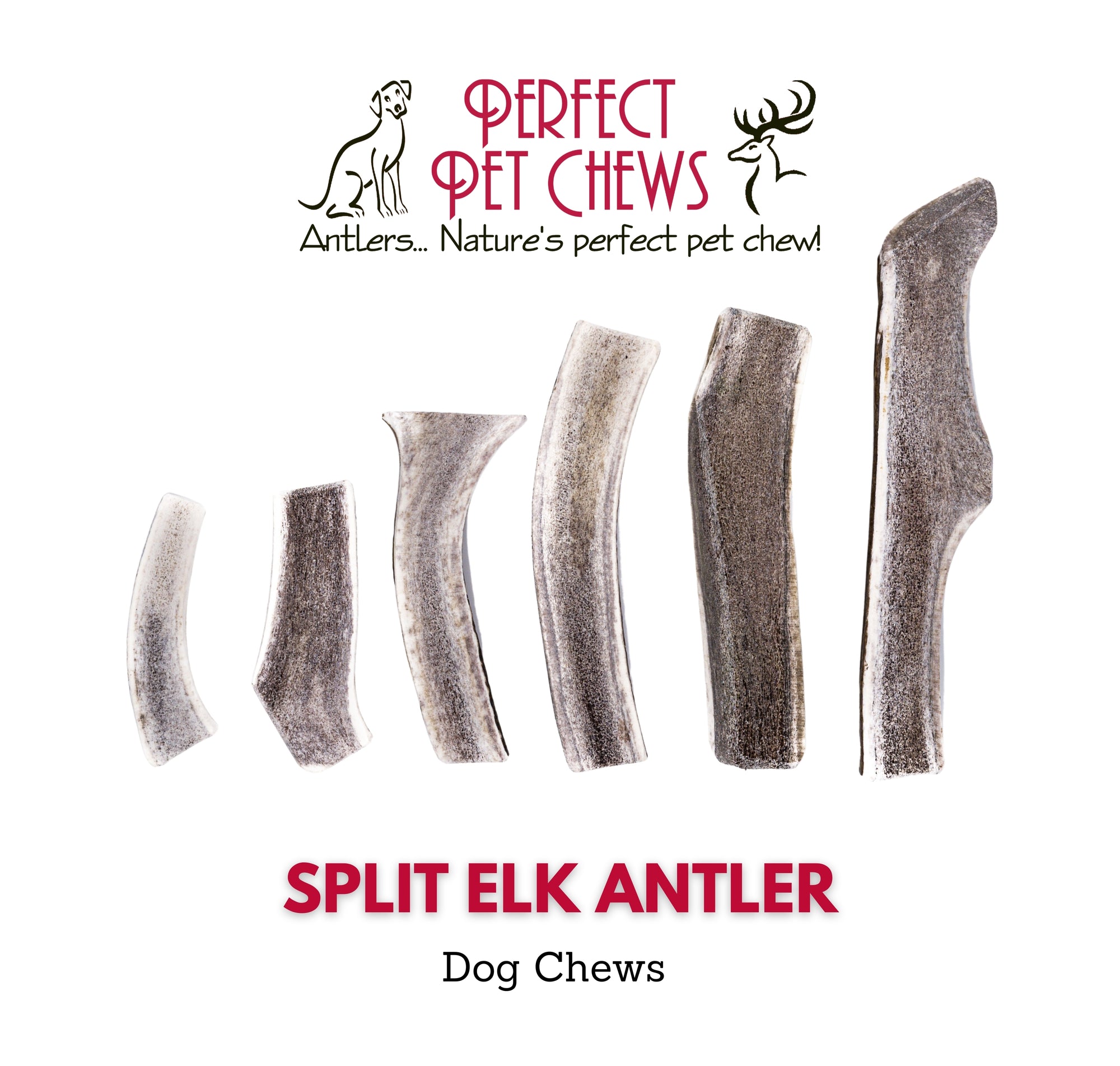 Split Elk Antler Dog Chews
