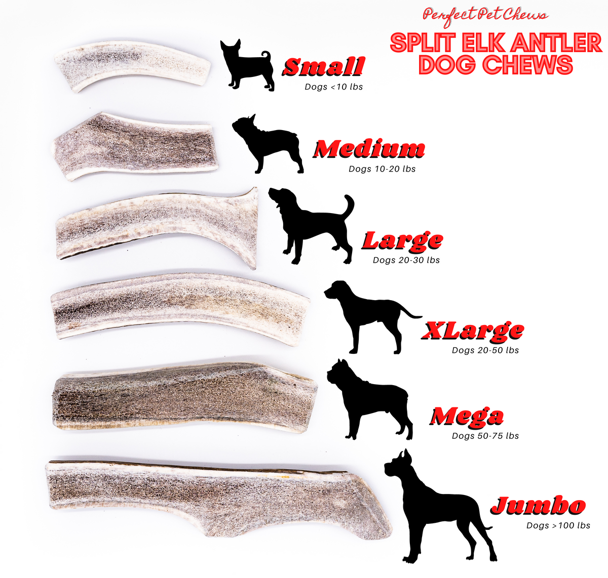 Small Split Elk Antler Dog Chew